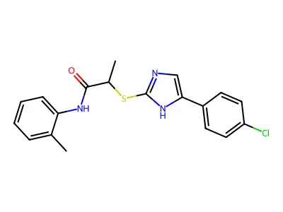 2-((5-(4-Chlorophenyl)-1H-imidazol-2-yl)thio)-N-(o-tolyl)propanamide structure
