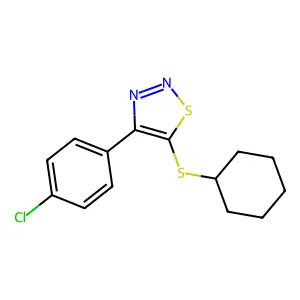 4-(4-Chlorophenyl)-5-(cyclohexylsulfanyl)-1,2,3-thiadiazole structure