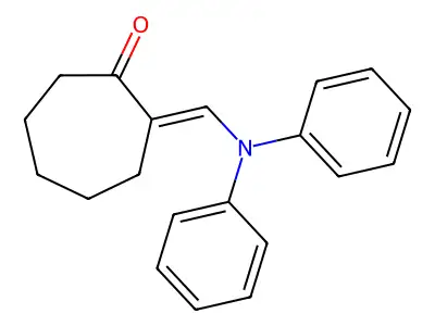 2-[(N-phenylanilino)methylidene]cycloheptan-1-one structure