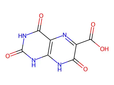 1,2,3,4,7,8-Hexahydro-2,4,7-trioxo-6-pteridinecarboxylic acid structure