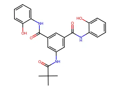5-(2,2-dimethylpropanoylamino)-1-N,3-N-bis(2-hydroxyphenyl)benzene-1,3-dicarboxamide structure