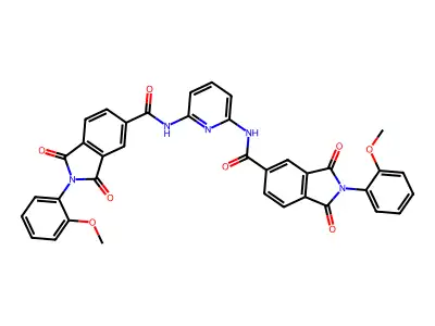 2-(2-methoxyphenyl)-N-[6-[[2-(2-methoxyphenyl)-1,3-dioxoisoindole-5-carbonyl]amino]pyridin-2-yl]-1,3-dioxoisoindole-5-carboxamide structure