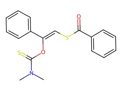 S-(2-{[(dimethylamino)carbothioyl]oxy}-2-phenylvinyl) benzenecarbothioate structure