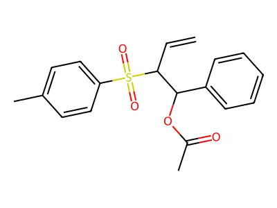 2-[(4-Methylphenyl)sulfonyl]-1-phenyl-3-butenyl acetate structure