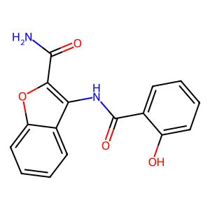 3-[(2-Hydroxybenzoyl)amino]-1-benzofuran-2-carboxamide structure