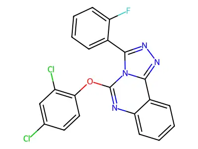 5-(2,4-Dichlorophenoxy)-3-(2-fluorophenyl)-[1,2,4]triazolo[4,3-c]quinazoline structure