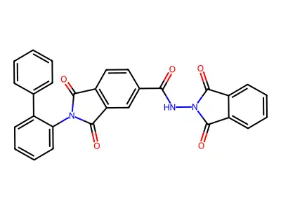 N-(1,3-dioxoisoindol-2-yl)-1,3-dioxo-2-(2-phenylphenyl)isoindole-5-carboxamide structure
