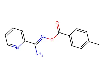 (Z)-N'-((4-methylbenzoyl)oxy)picolinimidamide structure