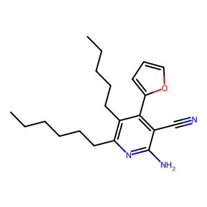 2-Amino-4-(2-furyl)-6-hexyl-5-pentylnicotinonitrile structure