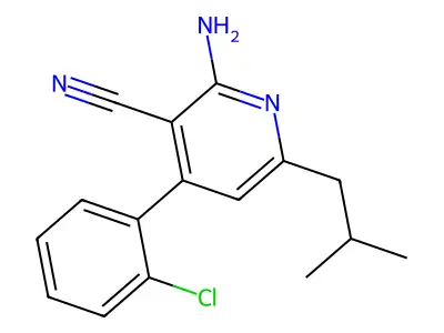 2-Amino-4-(2-chlorophenyl)-6-isobutylnicotinonitrile structure