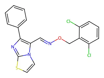 6-phenylimidazo[2,1-b][1,3]thiazole-5-carbaldehyde O-(2,6-dichlorobenzyl)oxime structure