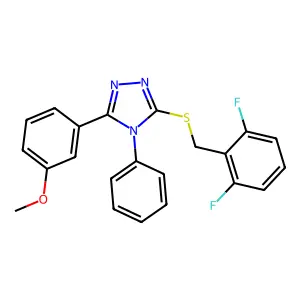 3-[(2,6-difluorobenzyl)sulfanyl]-5-(3-methoxyphenyl)-4-phenyl-4H-1,2,4-triazole structure