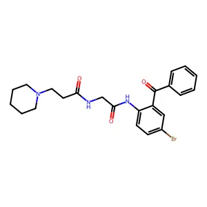 N-[(2-Benzoyl-4-bromo-phenylcarbamoyl)-methyl]-3-piperidin-1-yl-propionamide structure