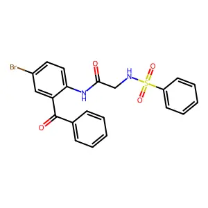2-(benzenesulfonamido)-N-(2-benzoyl-4-bromophenyl)acetamide structure