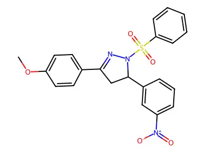 3-(4-methoxyphenyl)-5-(3-nitrophenyl)-1-(phenylsulfonyl)-4,5-dihydro-1H-pyrazole structure