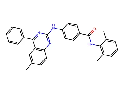 N-(2,6-dimethylphenyl)-4-[(6-methyl-4-phenylquinazolin-2-yl)amino]benzamide structure