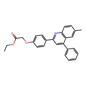 Ethyl 2-[4-(6-methyl-4-phenylquinolin-2-yl)phenoxy]acetate structure