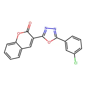3-[5-(3-Chlorophenyl)-1,3,4-oxadiazol-2-yl]chromen-2-one structure