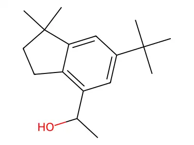 1-[6-(Tert-butyl)-1,1-dimethylindan-4-yl]ethan-1-ol structure