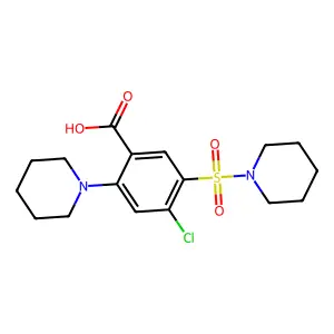 4-Chloro-2-(piperidin-1-yl)-5-(piperidin-1-ylsulfonyl)benzoic acid structure