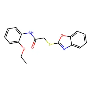 2-(1,3-benzoxazol-2-ylsulfanyl)-N-(2-ethoxyphenyl)acetamide structure