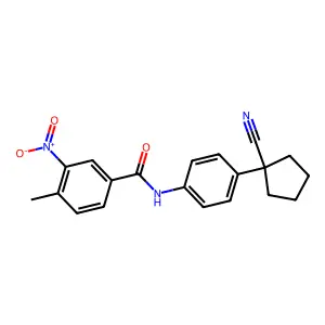 N-[4-(1-cyanocyclopentyl)phenyl]-4-methyl-3-nitrobenzamide structure