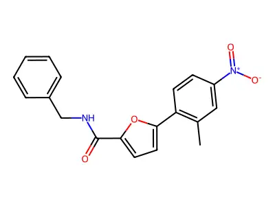 N-benzyl-5-(2-methyl-4-nitrophenyl)furan-2-carboxamide structure