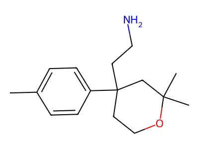 2-[2,2-Dimethyl-4-(4-methylphenyl)oxan-4-yl]ethanamine structure