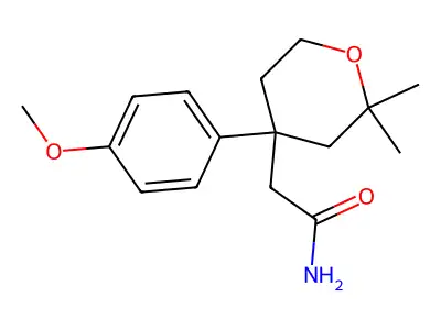 2-[4-(4-Methoxyphenyl)-2,2-dimethyloxan-4-yl]acetamide structure