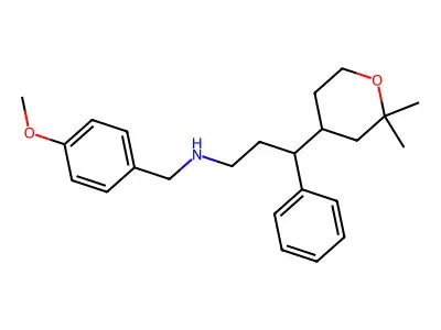 3-(2,2-dimethyltetrahydro-2H-pyran-4-yl)-N-(4-methoxybenzyl)-3-phenylpropan-1-amine structure