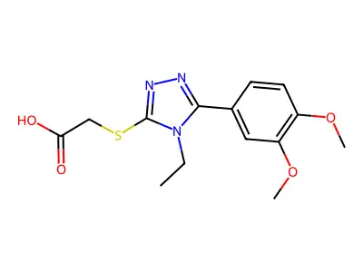 2-((5-(3,4-Dimethoxyphenyl)-4-ethyl-4H-1,2,4-triazol-3-yl)thio)acetic acid structure