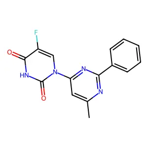5-Fluoro-1-(6-methyl-2-phenylpyrimidin-4-yl)pyrimidine-2,4-dione structure
