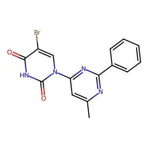 5-Bromo-6'-methyl-2'-phenyl(1(2H),4'-bipyrimidine)-2,4(3H)-dione structure