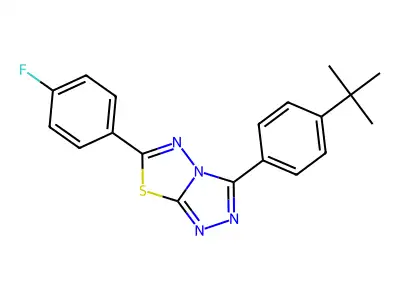 3-(4-tert-butylphenyl)-6-(4-fluorophenyl)[1,2,4]triazolo[3,4-b][1,3,4]thiadiazole structure