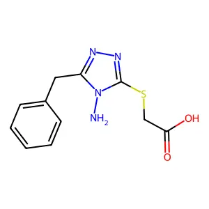 2-[(4-amino-5-benzyl-4H-1,2,4-triazol-3-yl)sulfanyl]acetic acid structure