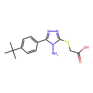 2-{[4-amino-5-(4-tert-butylphenyl)-4H-1,2,4-triazol-3-yl]sulfanyl}acetic acid structure