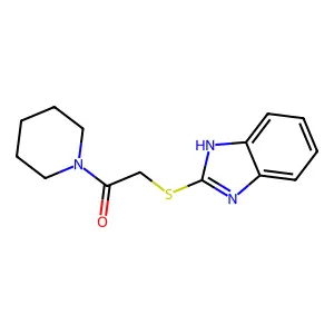 2-(1H-benzimidazol-2-ylsulfanyl)-1-piperidin-1-ylethanone structure