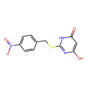 4-hydroxy-2-[(4-nitrophenyl)methylsulfanyl]-1H-pyrimidin-6-one structure