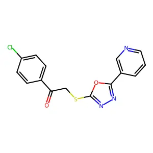 1-(4-Chlorophenyl)-2-[(5-pyridin-3-yl-1,3,4-oxadiazol-2-yl)sulfanyl]ethanone structure