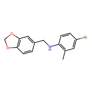N-(1,3-benzodioxol-5-ylmethyl)-4-bromo-2-methylaniline structure