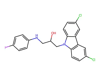 1-(3,6-Dichloro-carbazol-9-yl)-3-(4-iodo-phenylamino)-propan-2-ol structure