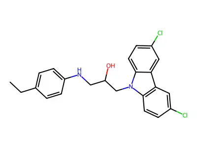 1-(3,6-Dichloro-carbazol-9-yl)-3-(4-ethyl-phenylamino)-propan-2-ol structure