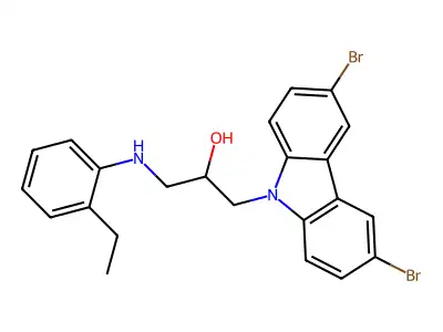 1-(3,6-Dibromo-carbazol-9-yl)-3-(2-ethyl-phenylamino)-propan-2-ol structure