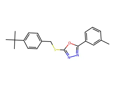 4-Tert-butylbenzyl 5-(3-methylphenyl)-1,3,4-oxadiazol-2-yl sulfide structure