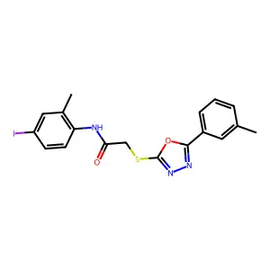 N-(4-Iodo-2-methylphenyl)-2-((5-(m-tolyl)-1,3,4-oxadiazol-2-yl)thio)acetamide structure