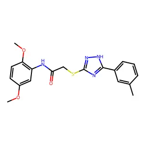 N-(2,5-Dimethoxyphenyl)-2-((3-(m-tolyl)-1H-1,2,4-triazol-5-yl)thio)acetamide structure