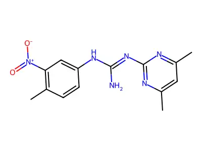2-(4,6-Dimethylpyrimidin-2-yl)-1-(4-methyl-3-nitrophenyl)guanidine structure
