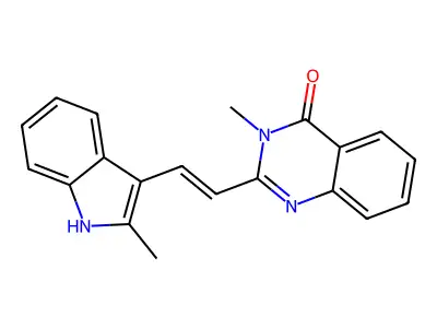 3-methyl-2-[(E)-2-(2-methyl-1H-indol-3-yl)ethenyl]quinazolin-4-one structure