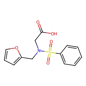 (Benzenesulfonylfuran-2-ylmethylamino)-acetic acid structure