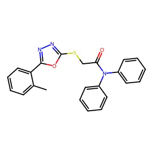 N,N-Diphenyl-2-((5-(o-tolyl)-1,3,4-oxadiazol-2-yl)thio)acetamide structure